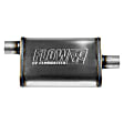 71225 Muffler, Natural, 2.25 Offset In/2.25 Center Out, Clamp On