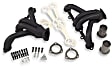 11000FLT Headers Shorty, Painted Black, Made of Steel