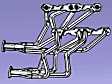 11100FLT Headers Long Tube, Painted Black, Made of Steel
