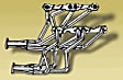 13500FLT Headers Long Tube, Painted Black, Made of Steel