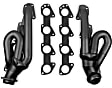 91950FLT Headers Shorty, Painted Black, Made of Steel