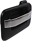 Rear, Driver Side Chrome Lever with Primed Bezel Exterior Door Handle, Without Key Hole