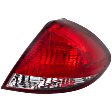 Passenger Side Tail Light, without Bulb, Halogen, Clear and Red Lens, Sedan