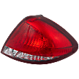 Passenger Side Tail Light, without Bulb, Halogen, Clear and Red Lens, Sedan