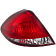 Driver Side Tail Light, without Bulb, Halogen, Clear and Red Lens, Sedan