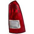 Passenger Side Tail Light, without Bulb, Halogen, Clear and Red Lens, Wagon
