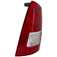 Driver Side Tail Light, without Bulb, Halogen, Clear and Red Lens, Wagon