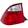 Driver Side Tail Light, without Bulb, Halogen, Clear and Red Lens, Sedan