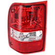 Driver Side Tail Light, without Bulb, Halogen, Clear and Red Lens