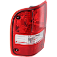 Driver Side Tail Light, without Bulb, Halogen, Clear and Red Lens