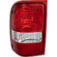 Driver Side Tail Light, without Bulb, Halogen, Clear and Red Lens, CAPA CERTIFIED