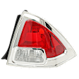 Passenger Side Tail Light, without Bulb, Halogen, Clear and Red Lens, CAPA CERTIFIED
