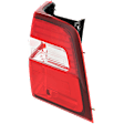 Passenger Side Tail Light, without Bulb, Halogen, Clear and Red Lens, CAPA CERTIFIED