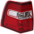 Driver Side Tail Light, without Bulb, Halogen, Clear and Red Lens, CAPA CERTIFIED