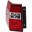 Driver Side Tail Light, without Bulb, Halogen, Clear and Red Lens, CAPA CERTIFIED