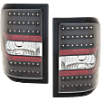 Driver and Passenger Side Tail Light, with Bulbs, LED, Clear Lens, Black Interior, Flareside