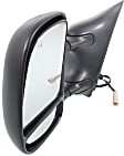Driver Side Towing Mirror, Power Adjust, Manual Folding, Heated, Textured Black, No Signal Light, No Memory, No Puddle Light, No Auto-Dimming, No Blind Spot Feature