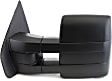 Driver Side Towing Mirror, Power Adjust, Heated, Manual Folding, Textured Black, In-housing Signal Light, With Memory, With Puddle Light, No Auto-Dim, With Blind Spot Glass