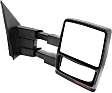 2012 Ford F-150 - Passenger Side Towing Mirror, Power Adjust, Heated, Textured Black, Manual Folding, In-housing Signal Light, With Blind Spot Glass, With Memory, With Puddle Light, No Auto-Dimming