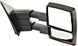 2012 Ford F-150 - Passenger Side Towing Mirror, Power Adjust, Heated, Textured Black, Manual Folding, In-housing Signal Light, With Blind Spot Glass, With Memory, With Puddle Light, No Auto-Dimming