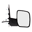 4-bolt mount, Passenger Side Mirror, Power Adjust, Non-Heated, Manual Folding, Textured Black, No Signal Light, No Memory, No Puddle Light, No Auto-Dimming, No Blind Spot Feature