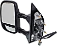 2009-2014 Ford E-150 - 4-bolt mount, Driver Side Towing Mirror, Power, Non-Heated, Manual Folding, Textured Black, No Signal Light, No Memory, No Puddle Light, No Auto-Dimming, No Blind Spot Feature