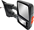 2008 Ford F-550 Super Duty - Passenger Side Towing Mirror, Power Adjust, Heated, Textured Black, Manual Folding, In-housing Signal Light, With Blind Spot Glass, No Memory, No Puddle Light, No Auto-Dimming