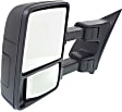 2008-2012 Ford F-250 Super Duty - Driver Side Towing Mirror, Manual Adjust, Non-Heated, Manual Folding, Textured Black, No Signal Light, No Memory, No Puddle Light, No Auto-Dimming, With Blind Spot Glass