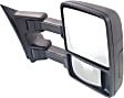 2008 Ford F-250 Super Duty - Passenger Side Towing Mirror, Manual Adjust, Non-Heated, Textured Black, Manual Folding, No Signal Light, With Blind Spot Glass, No Memory, No Puddle Light, No Auto-Dimming