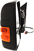 Driver Side Towing Mirror, Power Adjust, Heated, Manual Folding, Textured Black, In-housing Signal Light, Without Memory Recall, No Puddle Light, No Auto-Dimming, With Blind Spot Glass