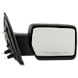 2010 Ford F-150 FX4 - Passenger Side Mirror, Manual Adjust, Non-Heated, Textured Black, Manual Folding, No Signal Light, No Blind Spot Feature, No Memory, No Puddle Light, No Auto-Dimming