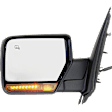 2007-2017 Ford Expedition - Driver Side Mirror, Non-Towing, Power, Manual Folding, Heated, Textured Black, In-housing Signal Light, With memory, With Puddle Light, No Auto-Dimming, No Blind Spot Feature