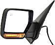 2007-2017 Ford Expedition - Driver Side Mirror, Non-Towing, Power, Manual Folding, Heated, Textured Black, In-housing Signal Light, With memory, With Puddle Light, No Auto-Dimming, No Blind Spot Feature