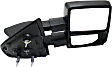 2007-2012 Ford F-150 - Passenger Side Towing Mirror, Power Adjust, Heated, Manual Folding, Textured Black, In-housing Signal Light, No Memory, With Puddle Light, No Auto-Dimming, No Blind Spot Feature