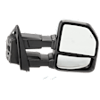 Passenger Side Towing Mirror, Power Adjust, Heated, Power Folding, Chrome, In-housing Signal Light, With Memory, With Puddle Light, No Auto-Dim, With Blind Spot Detection in Glass