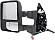 Driver Side Towing Mirror, Power Adjust, Heated, Manual Folding, Textured Black, In-housing Signal Light, With Memory, No Puddle Light, No Auto-Dim, With Blind Spot Glass