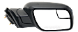 2017 Ford Explorer Sport - Passenger Side Mirror, Power Adjust, Non-Heated, Textured Black, Manual Folding, No Signal Light, With Blind Spot Glass, No Memory, No Puddle Light, No Auto-Dimming