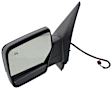 Driver Side Mirror, Non-Towing, Power Adjust, Manual Folding, Heated, Textured Black, No Signal Light, No Memory, With Puddle Light, No Auto-Dimming, No Blind Spot Feature