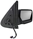 Passenger Side Mirror, Non-Towing, Power Adjust, Manual Folding, Heated, Textured Black, No Signal Light, No Memory, With Puddle Light, No Auto-Dimming, No Blind Spot Feature