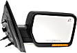 Passenger Side Mirror, Power Adjust, Heated, Power Folding, Textured Black, In-housing Signal Light, No Memory, With Puddle Light, No Auto-Dim, No Blind Spot Feature