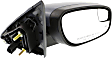 Passenger Side Mirror, Power Adjust, Heated, Manual Folding, Textured Black, No Signal Light, No Memory, With Puddle Light, No Auto-Dimming, With Blind Spot Glass