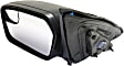 2012 Ford Fusion S - Driver Side Mirror, Power Adjust, Non-Heated, Textured Black, Non-Folding, No Signal Light, With Blind Spot Glass, No Memory, No Puddle Light, No Auto-Dimming