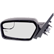 2011-2012 Ford Fusion - Driver Side Mirror, Power, Non-Folding, Heated, Textured Black, No Signal Light, No Memory, With Puddle Light, No Auto-Dimming, With Blind Spot Glass