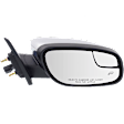 Passenger Side Mirror, Power Adjust, Heated, Manual Folding, Chrome, No Signal Light, With Memory, With Puddle Light, No Auto-Dimming, With Blind Spot Glass
