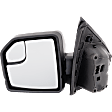 2017 Ford F-150 - Driver Side Mirror, Manual Adjust, Non-Heated, Textured Black, Manual Folding, No Signal Light, With Blind Spot Glass, No Memory, No Puddle Light, No Auto-Dimming