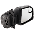 Passenger Side Non-Towing Mirror, Manual Adjust, Non-Heated, Non-Electric, Textured Black, No Signal Light, Memory and Puddle Light, with Auto-Dimming, Blind Spot Glass, and Temp Sensor, XL Model