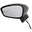 2011-2019 Ford Fiesta - Driver Side Mirror, Power, Manual Folding, Non-Heated, Paintable, No Signal Light, No Memory, No Puddle Light, No Auto-Dimming, With Blind Spot Glass