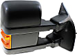 Passenger Side Towing Mirror, Power Adjust, Heated, Power Folding, Textured Black, In-housing Signal Light, No Memory, No Puddle Light, No Auto-Dim, With Blind Spot Glass