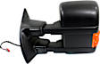 Driver Side Towing Mirror, Power Adjust, Heated, Power Folding, Textured Black, In-housing Signal Light, With Memory, No Puddle Light, No Auto-Dim, With Blind Spot Glass