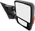 Passenger Side Towing Mirror, Power Adjust, Heated, Power Folding, Textured Black, In-housing Signal Light, With Memory, No Puddle Light, No Auto-Dim, With Blind Spot Glass